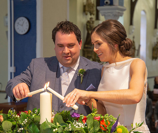 Groom waiting during the wedding ceremony at St Joseph's Roman Catholic Church, Wilton, Cork