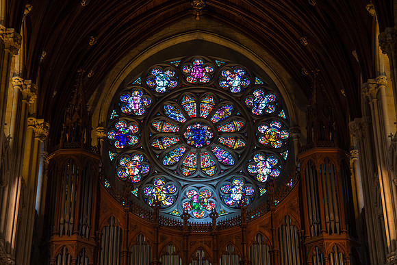 Detail of the organ inside St Colman's Cathedral in Cobh, County Cork, Ireland