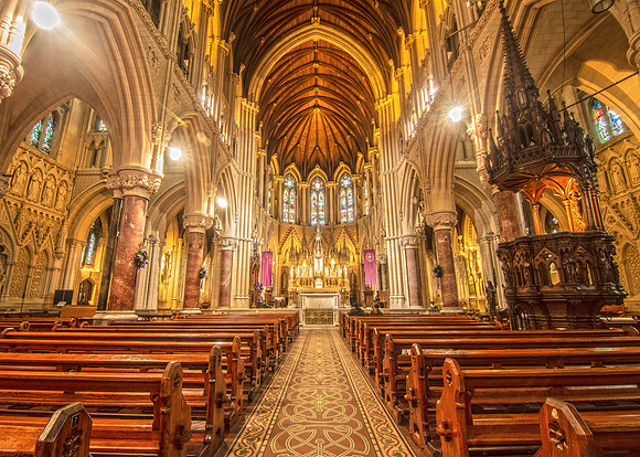 Exterior view of St Colman's Cathedral in Cobh, County Cork, Ireland