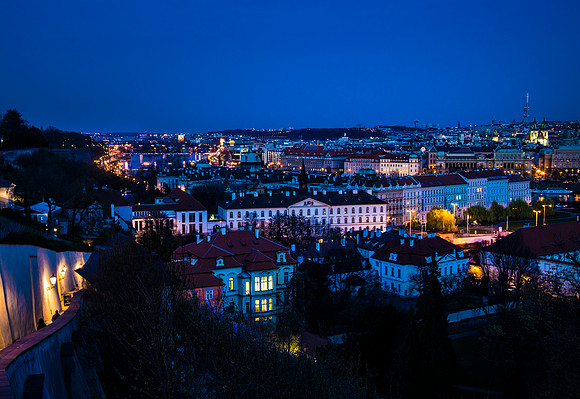 Prague Castle Walkway Blue Hour
