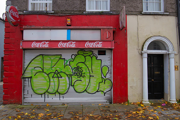 Graffiti on a derelict building in Cork City, Ireland