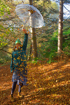 Portrait of Julia with autumn leaves